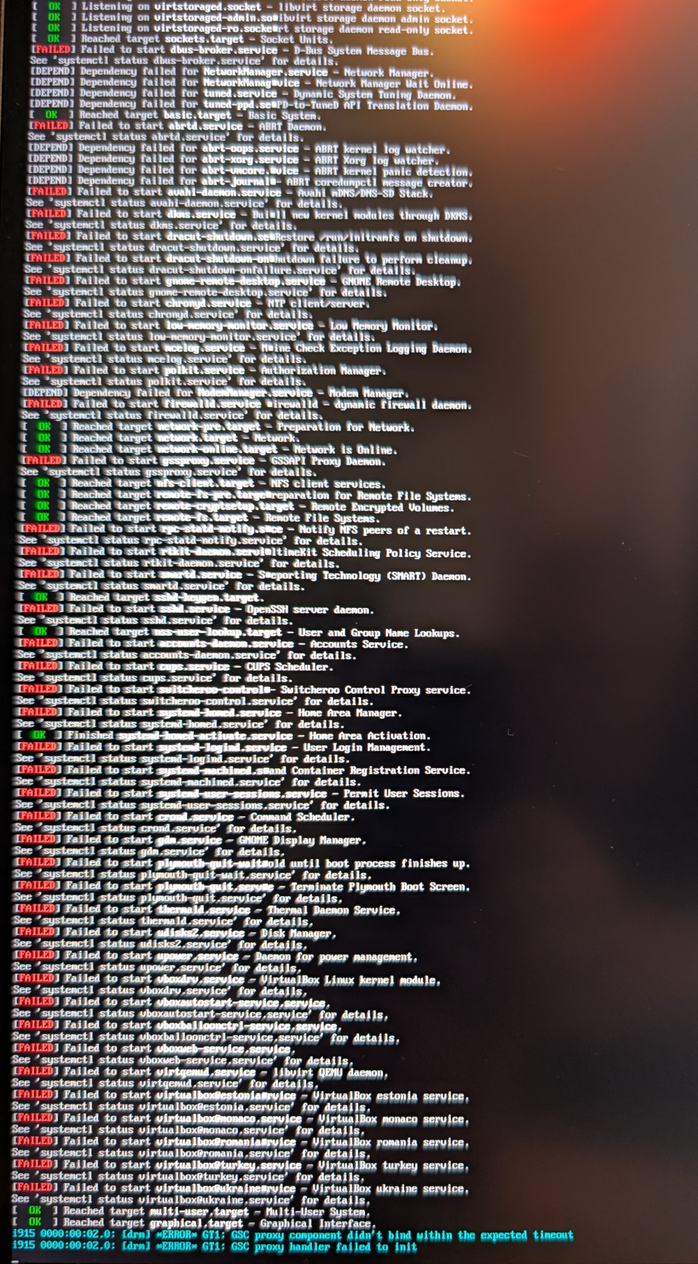 Fedora 41 Workstation Boot Failure – Europheus